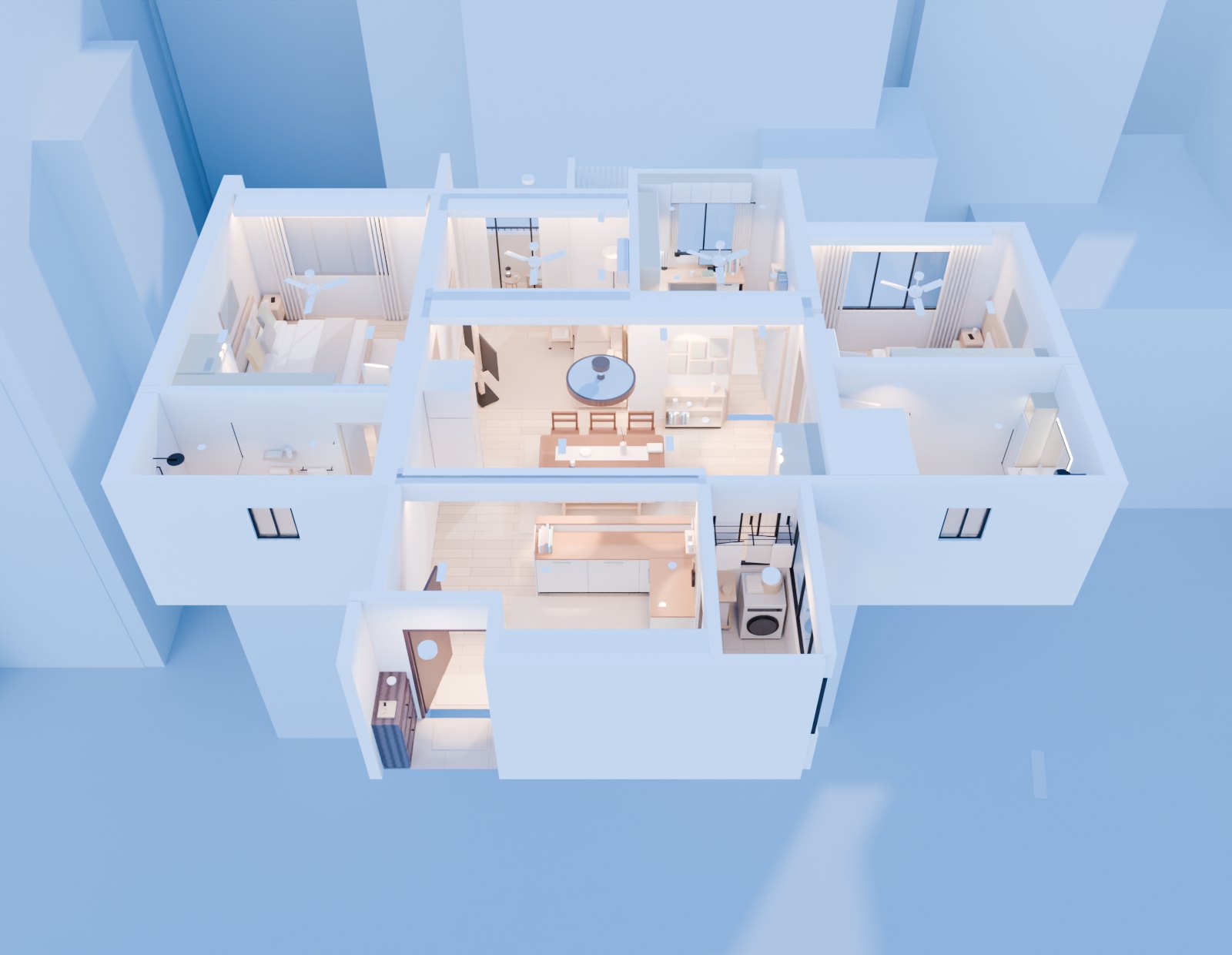 Aster Hill 单位的 3D 俯视效果图